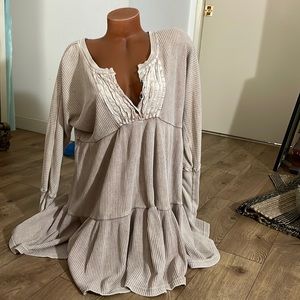 FreePeople cotton dress creamish light pinkish color